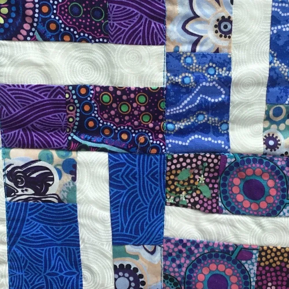 NWT Hand Crafted Blue & Purple Quilt